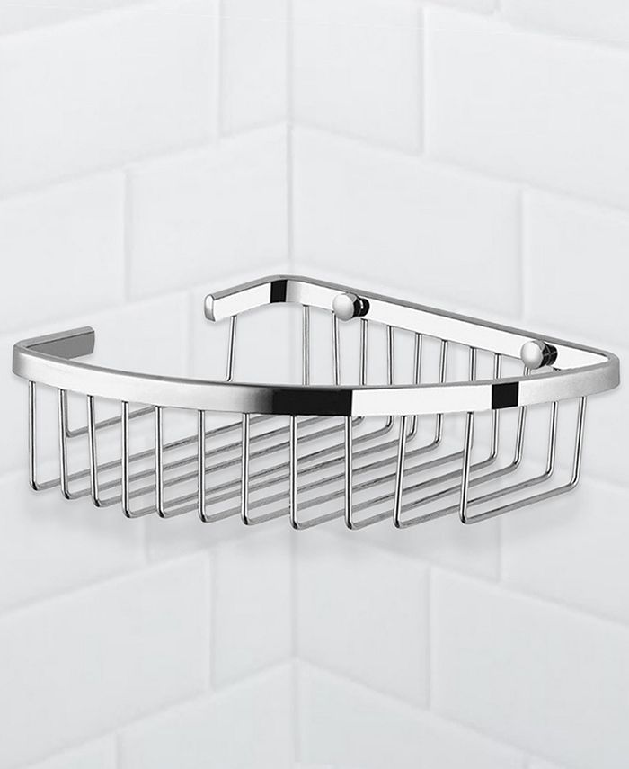 Nameeks General Hotel Chrome Corner WallMounted Wire Shower Basket