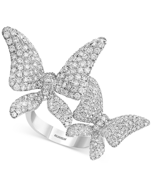 image of Effy Diamond Pave Butterfly Ring (2-1/6 ct. t.w.) in 14k White Gold