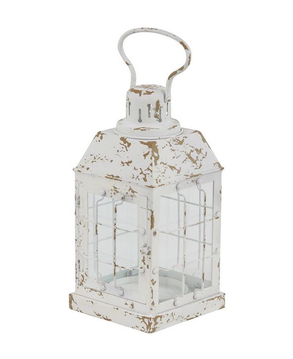Rosemary Lane Rustic Distressed White Window Candle ...