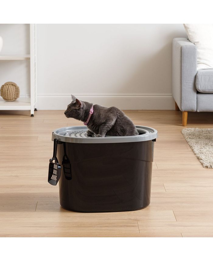 IRIS USA Top Entry Cat Litter Box with Scoop Macy's