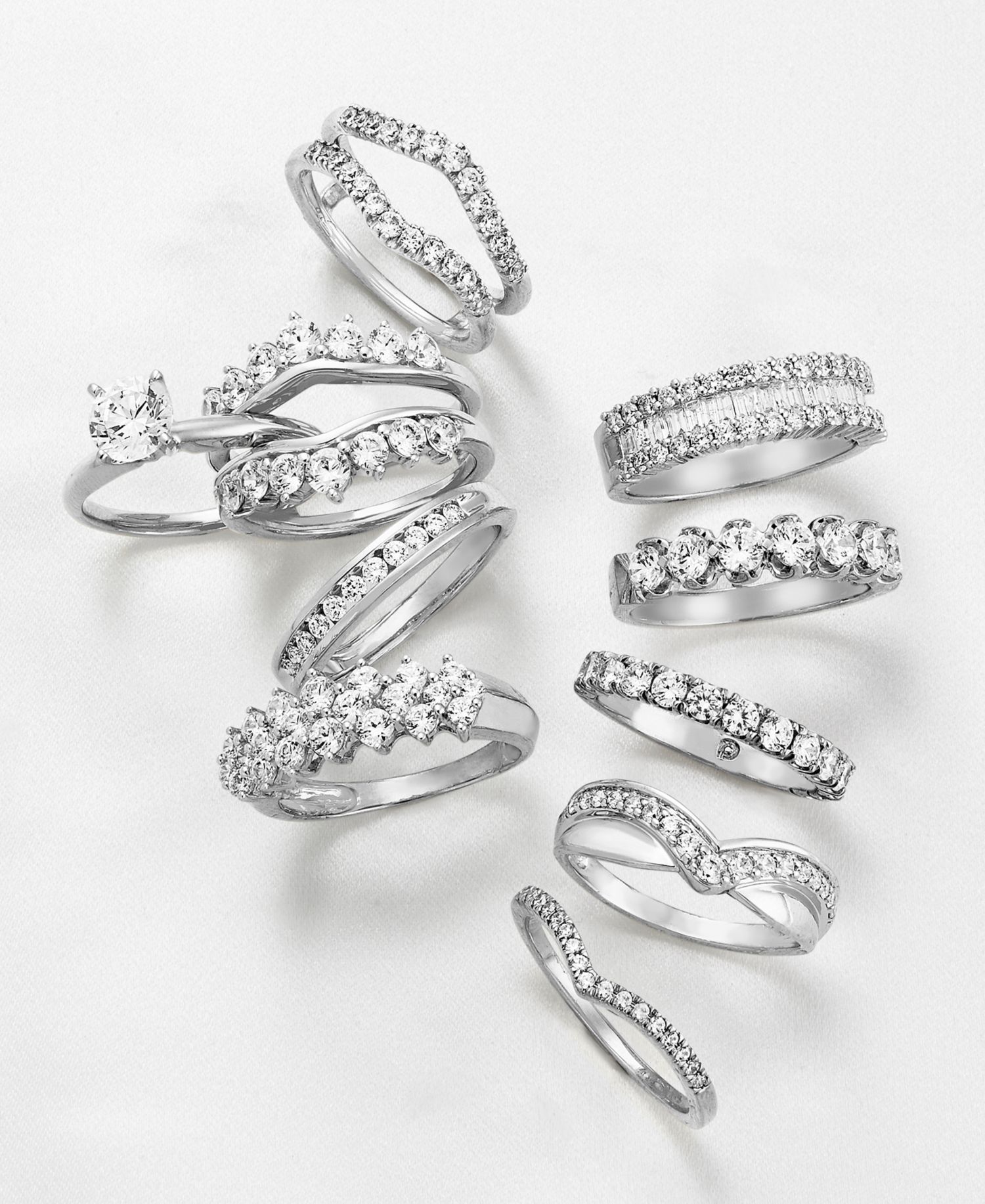 Diamond Curved Solitaire Enhancer Ring Guard (3/8 ct. t.w.) in 14k White or 14K Gold