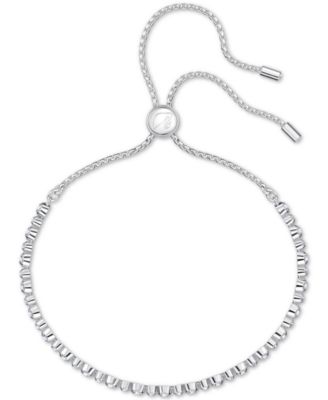 Swarovski Silver-Tone Crystal Slider Bracelet - Macy's