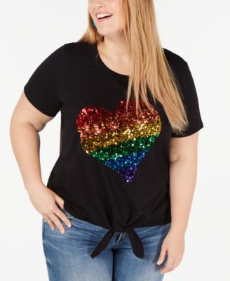 macy's plus size sequin tops