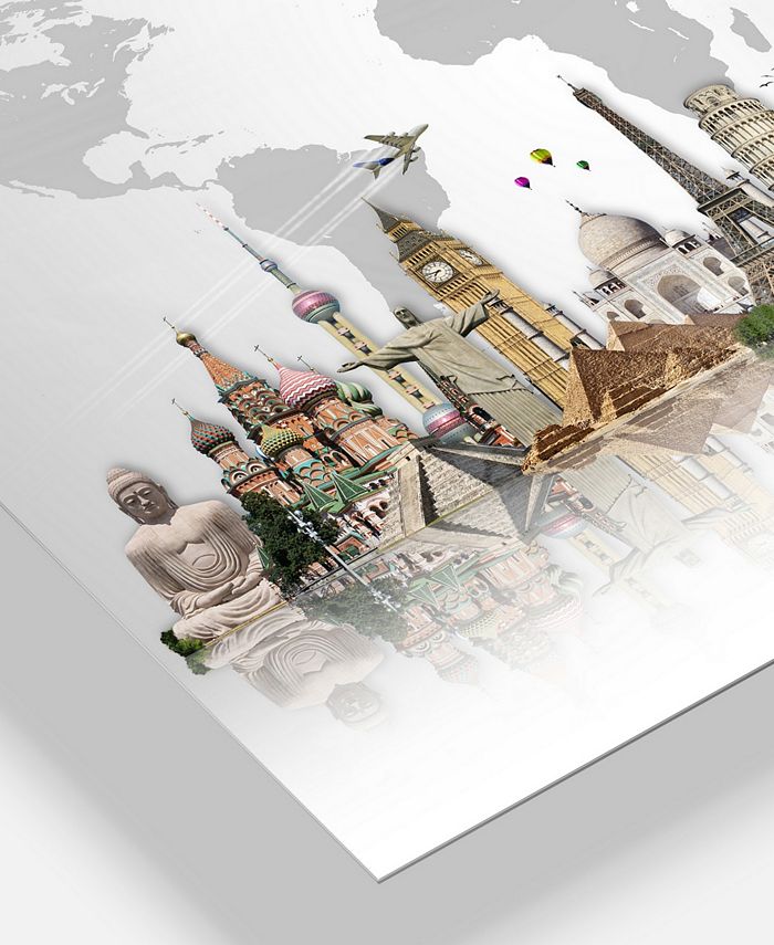 Design Art Designart 'Famous Monuments Across World' Metal Wall Art