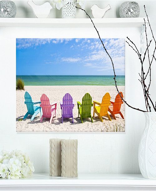 Design Art Designart Adirondack Beach Chairs Seashore Photo