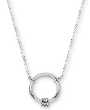 image of Argento Vivo Circle Pendant Necklace in Sterling Silver, 16