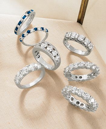 EFFY Collection - Sapphire (1/2 ct. t.w.) & Diamond (1/4 ct. t.w.) Band in 18k White Gold. (Also available in Pink Sapphire, Ruby and Emerald).