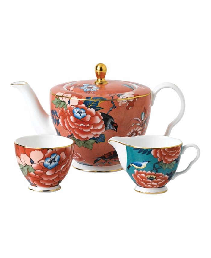 Wedgwood Paeonia Blush 3Piece Tea Set Macy's