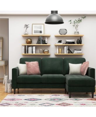 CosmoLiving by Cosmopolitan Strummer Velvet Reversible Sectional Sofa