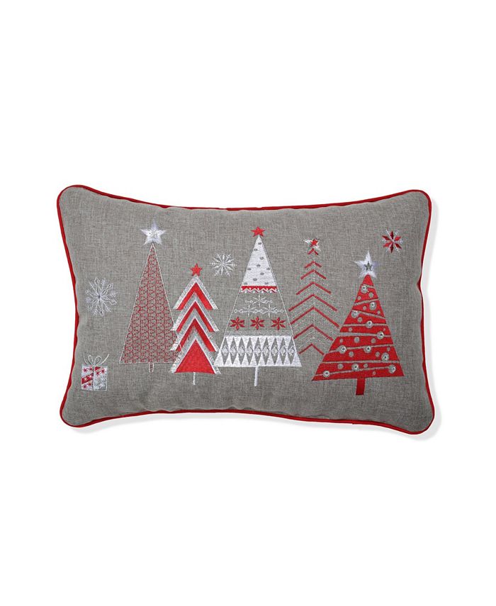 Pillow Perfect Christmas Star Topped Trees Lumbar Pillow Macy's