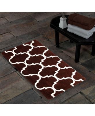 Geometric Non-Skid Cotton Bath Rug, 30" x 50"