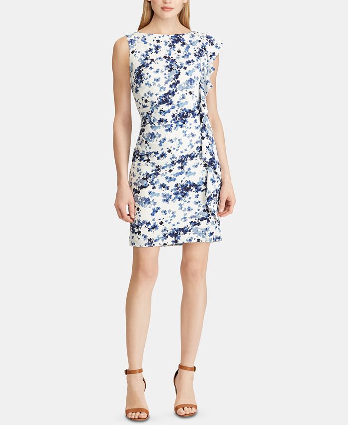 American Living Floral Ruffled Jersey Dress Macy s