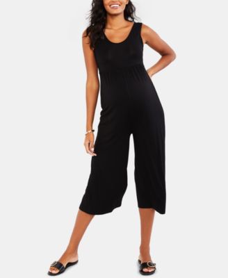 Motherhood Maternity - Maternity Cropped Wide-Leg Jumpsuit