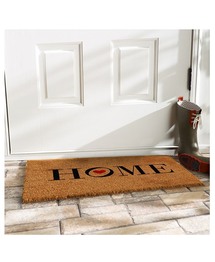 Home & More - Heart Home 17" x 29" Coir/Vinyl Doormat