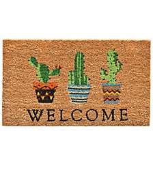 Cactus Welcome 17" x 29" Coir/Vinyl Doormat