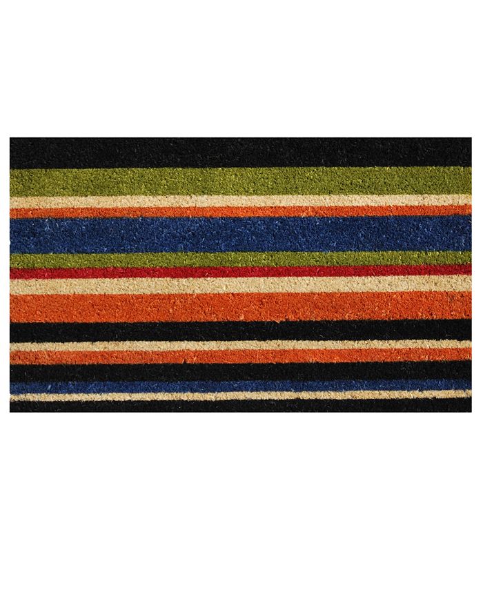 Home & More Triple Stripe 17" x 29" Coir/Vinyl Doormat Macy's