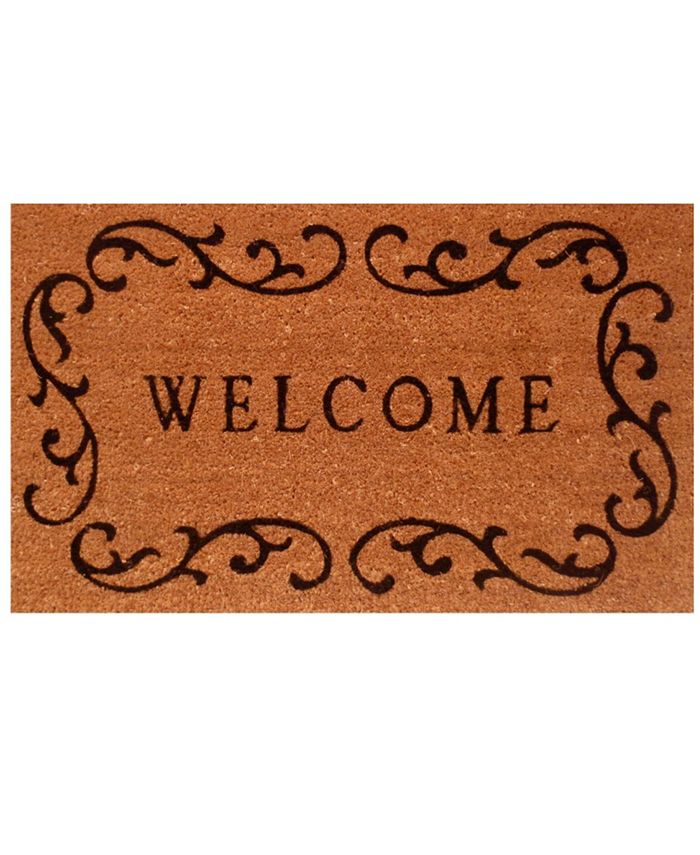 Home & More - Welcome Curlicue 24" x 36" Coir/Vinyl Doormat