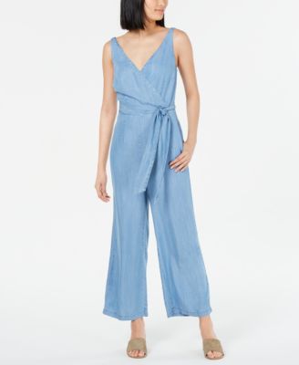 macy's blue jumpsuit
