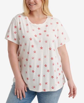 Lucky Brand Plus Size Cotton All Over Star Print T Shirt Macy s