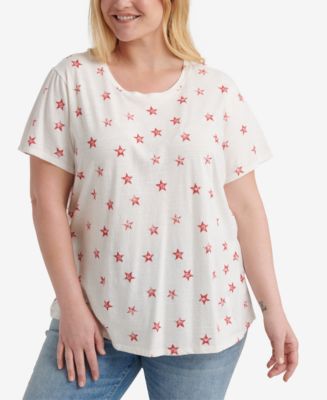 Lucky Brand Plus Size Paisley-Print T-Shirt - Macy's