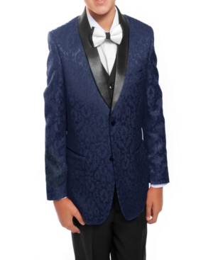 image of Tazio Shawl Collar Floral Pattern 2 Button Suits for Boys