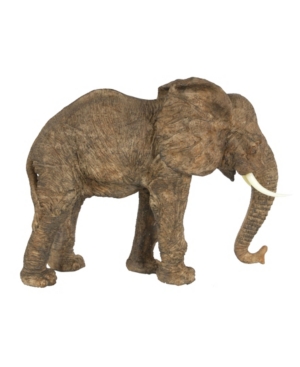 Ab Home Tai Polyresin Elephant Accent, Walking In Brown