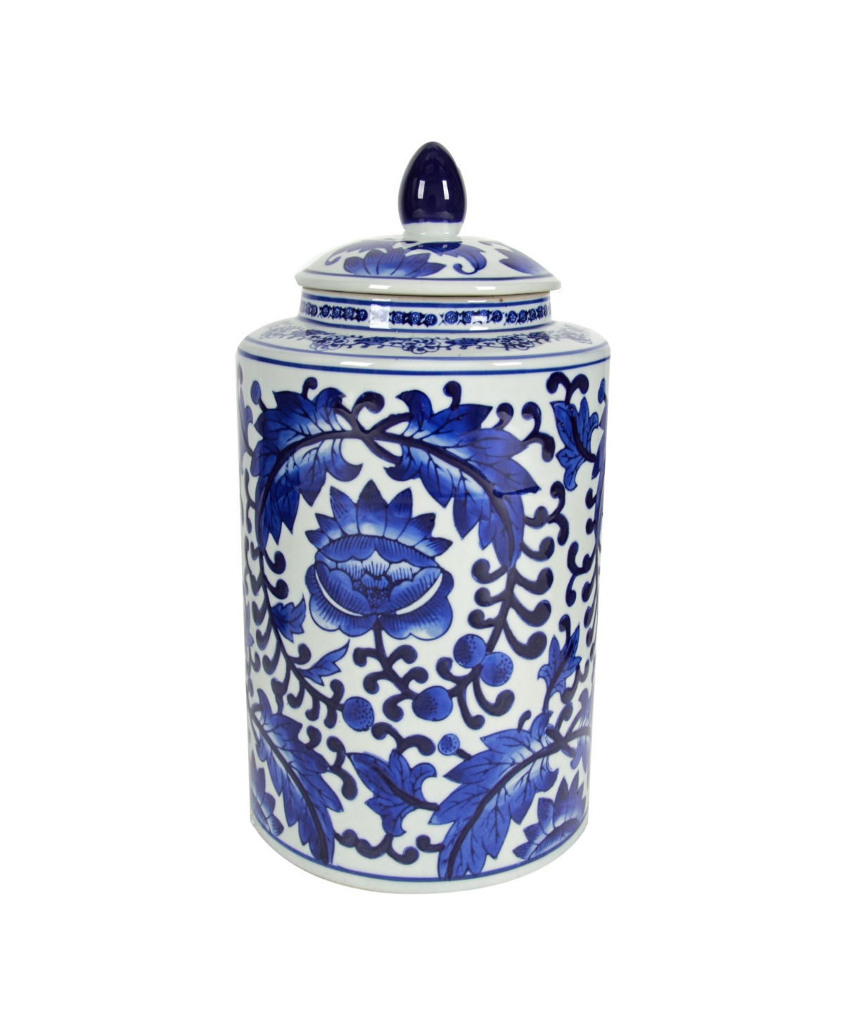 Ab Home Aline Lidded Round Jar, Tall In Blue