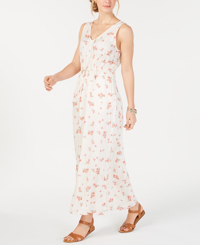 Lucky Brand Floral V-Neck Maxi Dress - Macy's