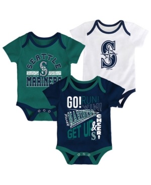 Outerstuff Baby Seattle Mariners Newest Rookie 3 Piece Bodysuit Set