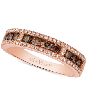 image of Le Vian Chocolatier Diamond Band (5/8 ct. t.w.) in 14k Rose Gold