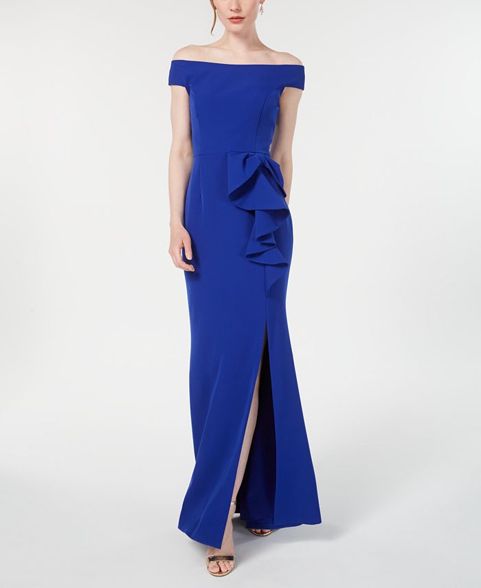 Vince Camuto Ruffled Off-The-Shoulder Gown - Macy's
