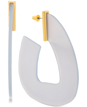 image of Steve Madden Women-s Acrylic Hoop Gold-Tone Earrings