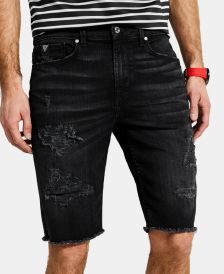 Slim-Fit Distressed Denim Shorts