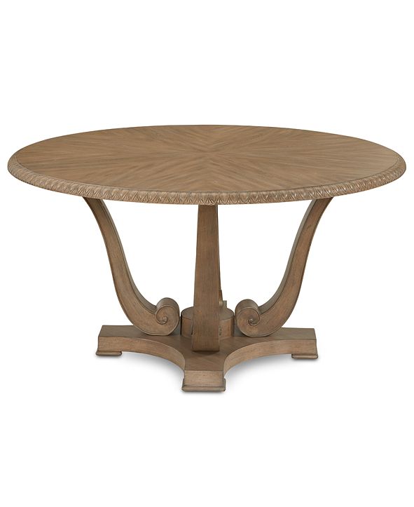 Furniture Trisha Yearwood Jasper County Stately Brown Round Dining Table & Reviews - Furniture ...