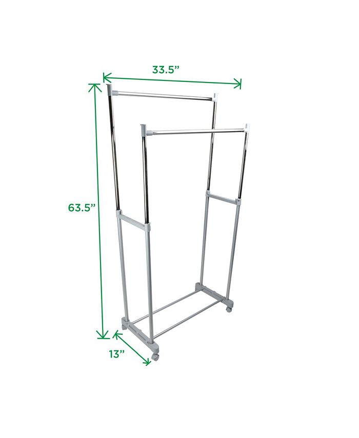 Mind Reader Adjustable Metal Double Garment Rack with Wheels Macy's