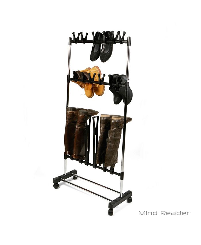 Mind Reader 3 Tier Revolving Shoe Rack Stand, Free Standing Shoe