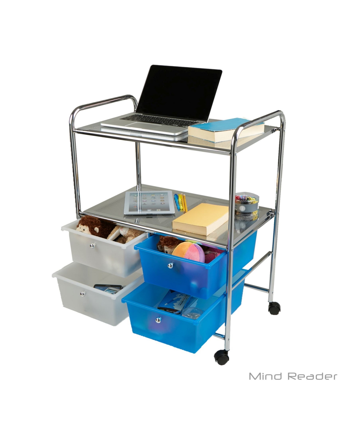 All Purpose Utility Cart with Handles and 4 Storage Drawers - Assorted