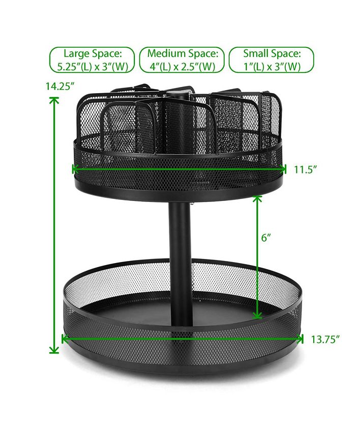Mind Reader 2 Tier Lazy Susan Granola Bar and Snack Organizer,Home