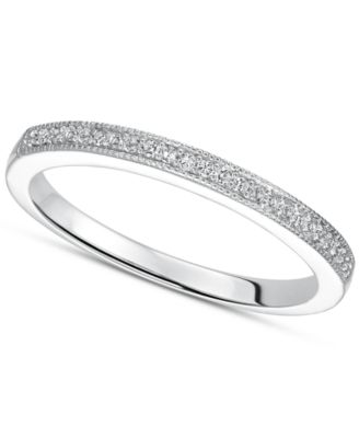 Macy's - Sterling Silver Ring, Diamond Accent Wedding Band