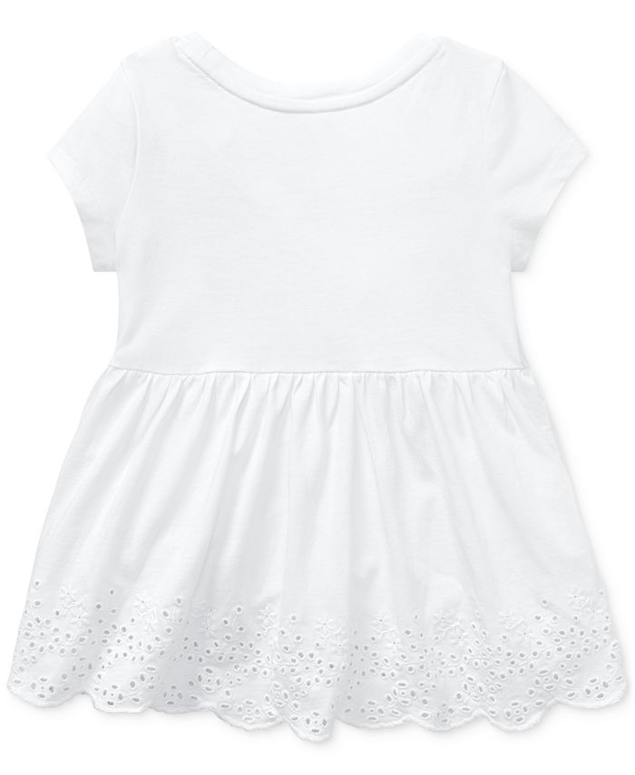 Polo Ralph Lauren Little Girls Eyelet-Embroidered Cotton Top - Macy's