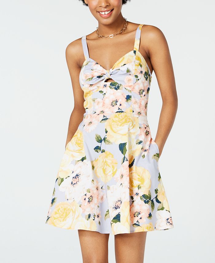 Speechless Juniors' Floral-Print Fit & Flare Dress - Macy's