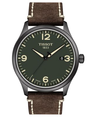 Tissot - Men's Swiss Gent XL Brown Leather Strap Watch 42mm