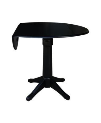 International Concept 42" Round Dual Drop Leaf Pedestal Table
