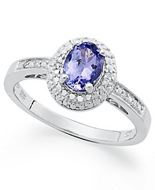 Sterling Silver Ring, Tanzanite (3/4 ct. t.w.) and Diamond Accent Ring 