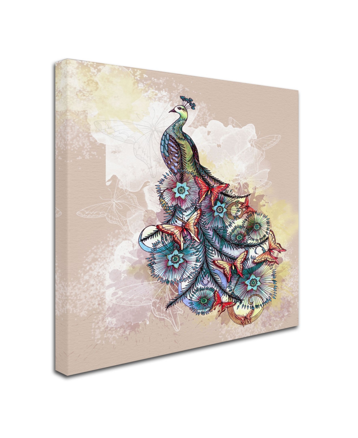 The Tangled Peacock 'Butterfly Peacock' Canvas Art - 2