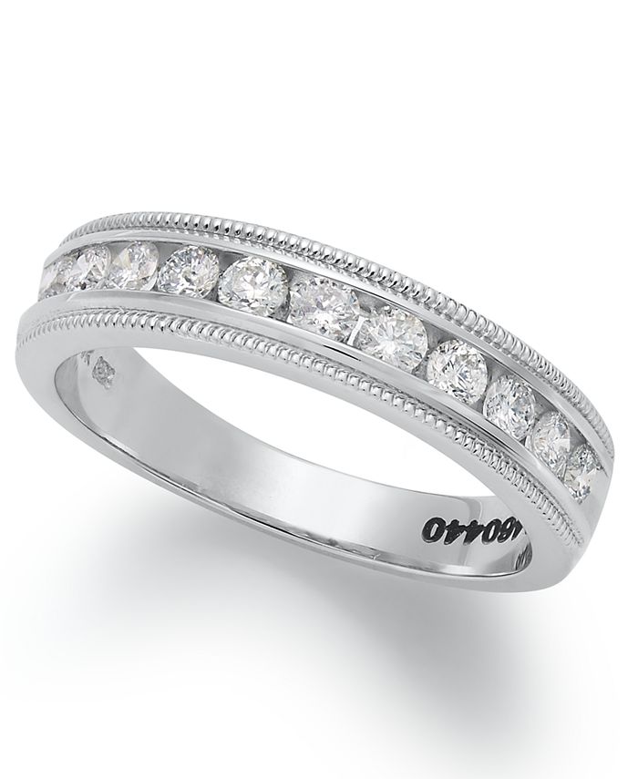 Macy s Diamond Ring 14k White Gold Certified Diamond Milgrain