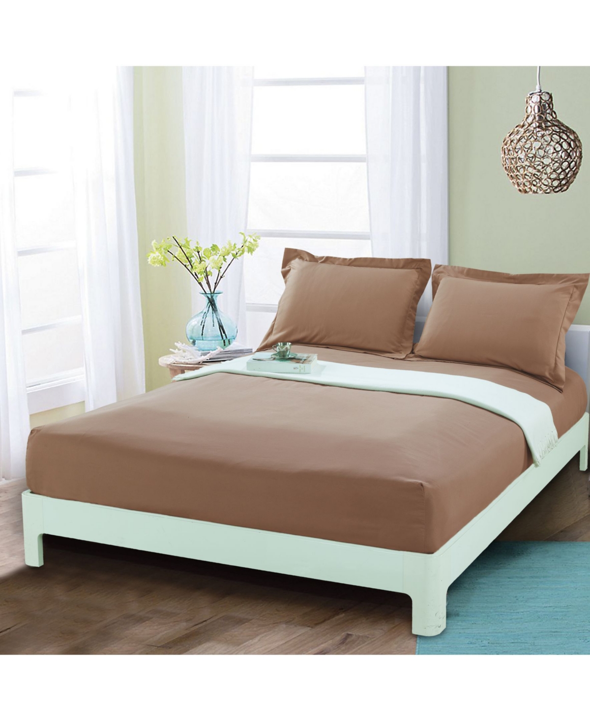 Elegant Comfort Silky Soft Fitted Sheet, Queen In Brown