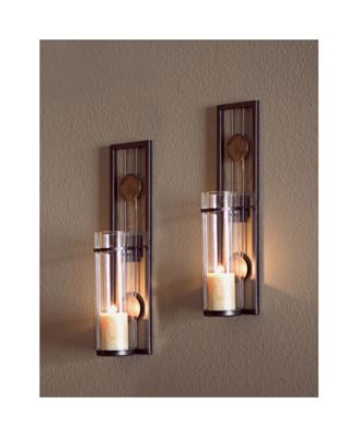 Set of Two Contemporary Metal Wall Sconces
