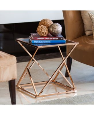 Danya B Square End Table With Black Glass Top - Macy's