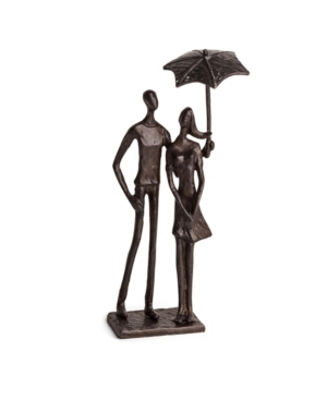 Danya B . Loving Couple Under Umbrella Bronze Sculpture In Dark Brown